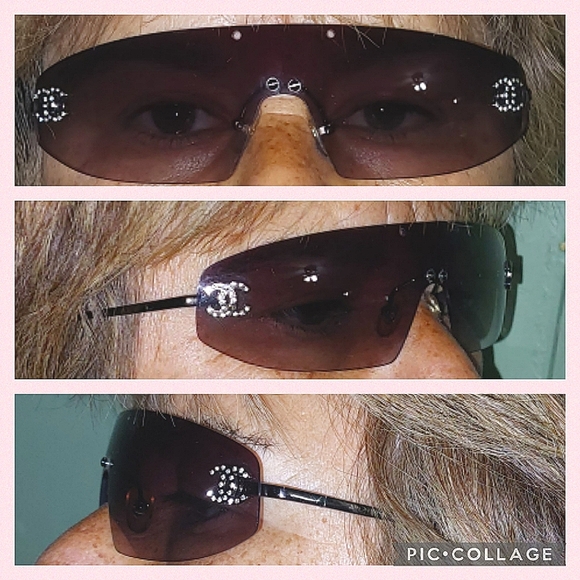 CHANEL Accessories - 🤍ICONIC🖤CHANEL VINTAGE RIMLESS SUNGLASSES RHINESTONE CHANEL SUNGLASSES CC LOGO